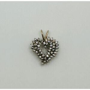 Vintage 925 Sterling Silver CZ Heart Pendant